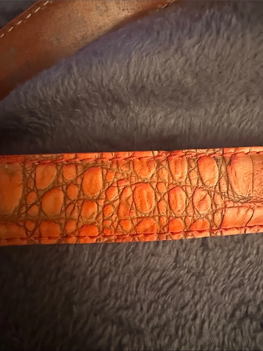 Saffi Men's Leather Casual Belt in Orange